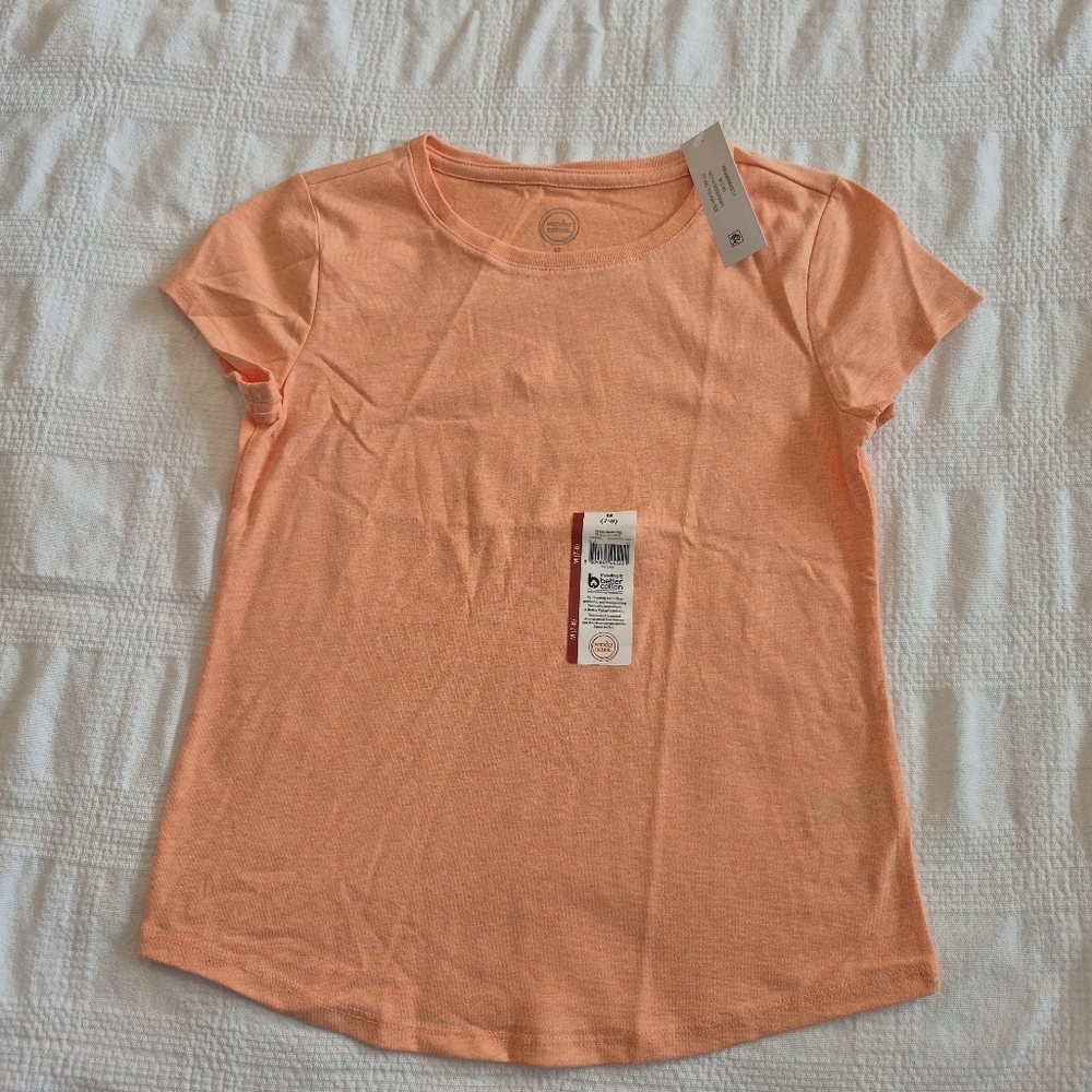 Wonder Nation girls size Medium 7/8 orange short sleeve shirt NWT